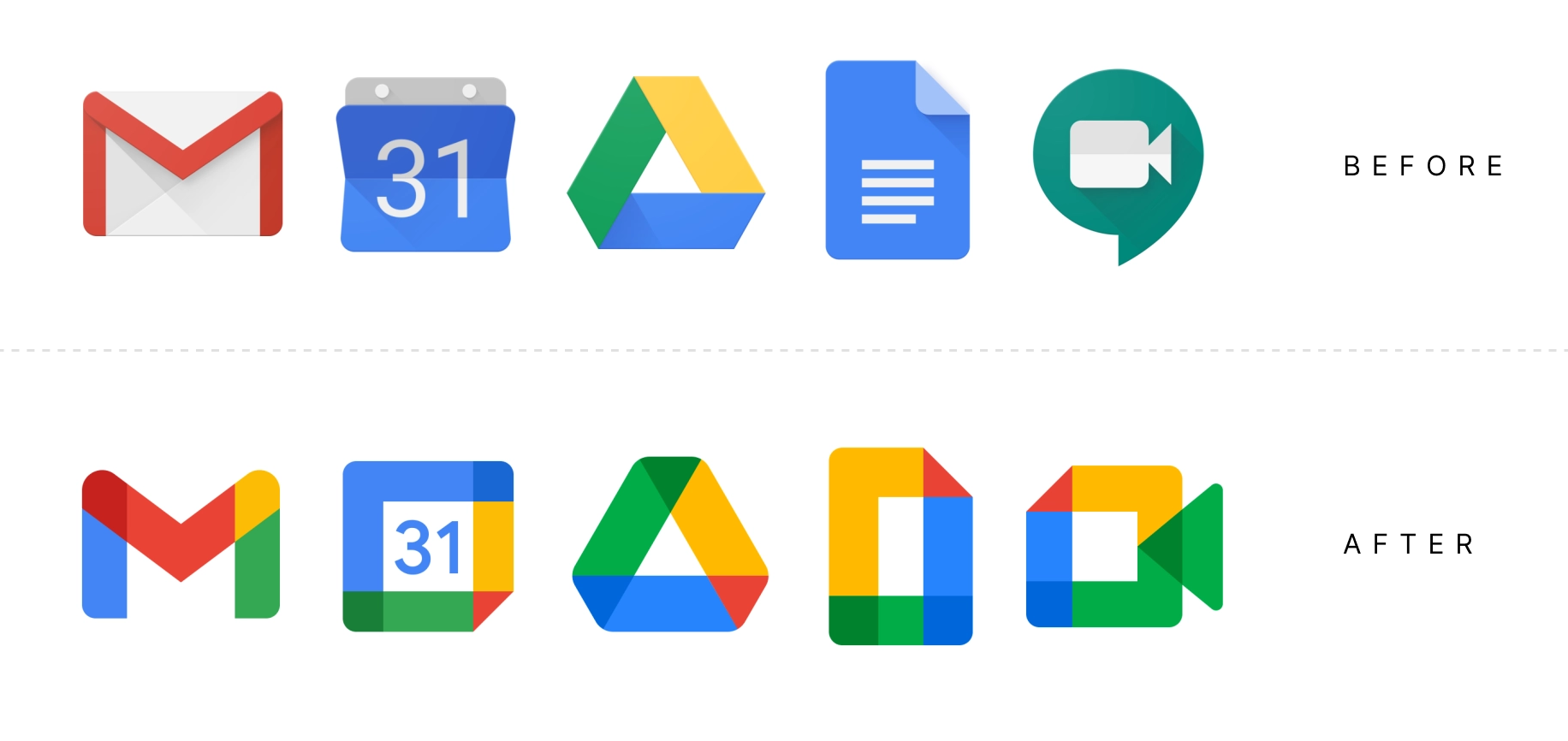 Google Workspace iconen - eenheid door design