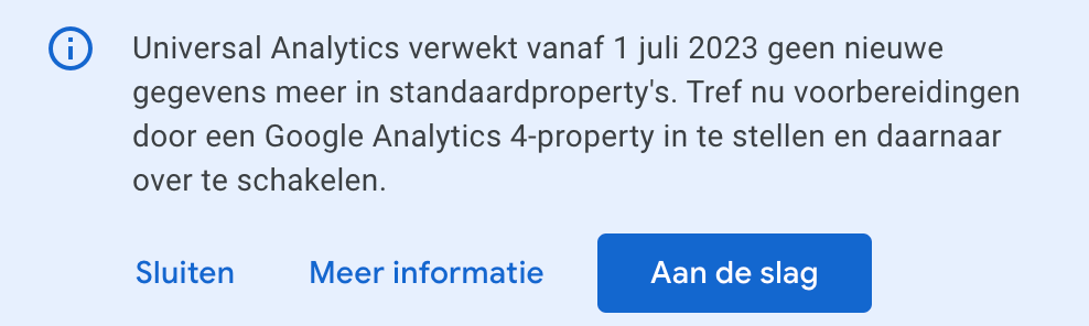 Google Analytics waarschuwing