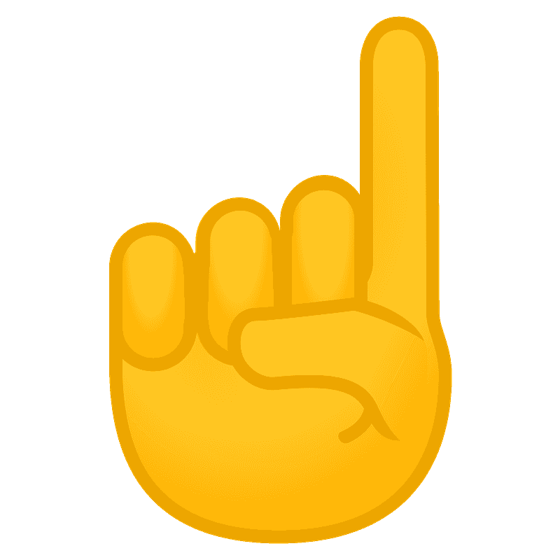 wijzende vinger omhoog