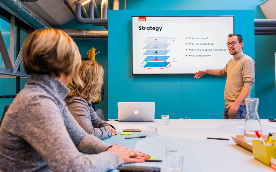 Een foto van een Strategische Sessie bij SWIS met Floris en een klant