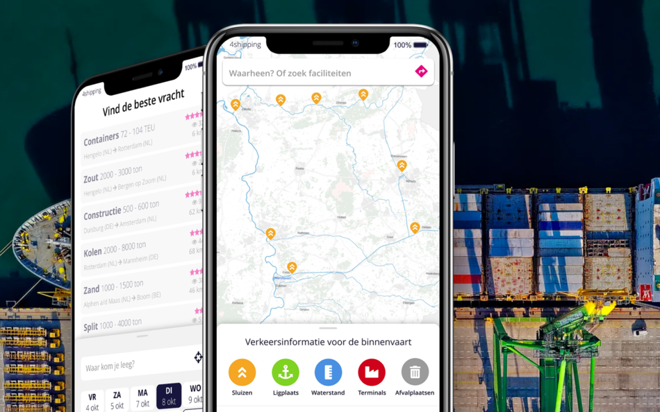 Telefoon met de 4shipping app