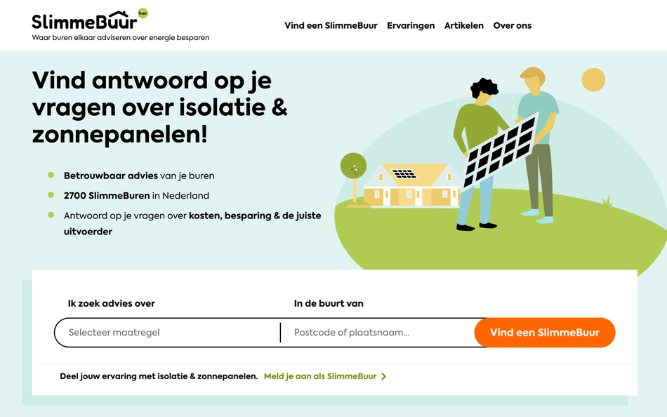 Screenshot van slimmebuur.nl