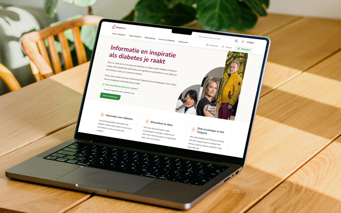 Diabetes homepage mockup landscape